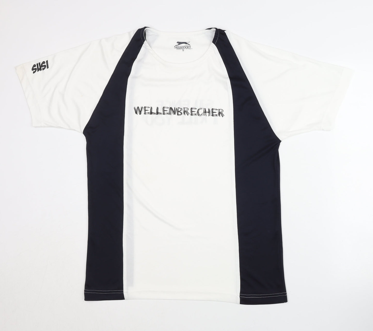 Slazenger Men's White/Black T-Shirt Size S for Gym