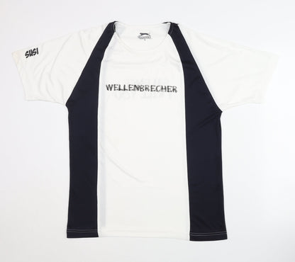 Slazenger Men's White/Black T-Shirt Size S for Gym