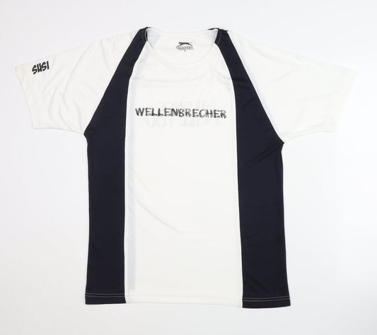 Slazenger Men's White/Black T-Shirt Size S for Gym