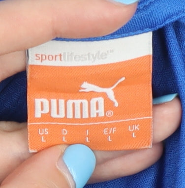 Puma Men's Blue Jersey T-Shirt L - Sporty Gym Wear