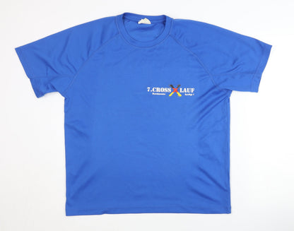 JHK Blue Men's T-Shirt, Medium, Activewear Style