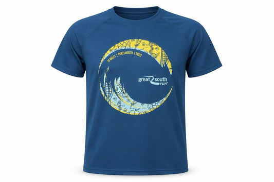 Great South Run Men's Blue Medium Graphic Running T-Shirt