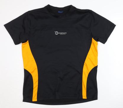 Movement Session Men's Black T-Shirt - Gym Fit, Size M