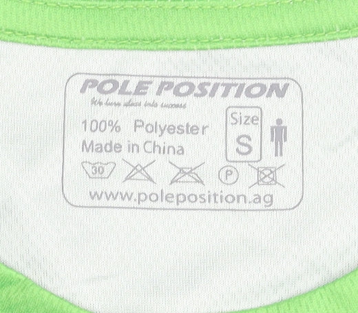 Pole Position Unisex Cycling T-Shirt, S, Green/Blue