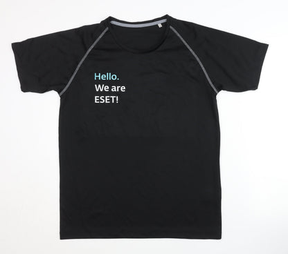 Stedman Men's Black Raglan T-Shirt, Size L