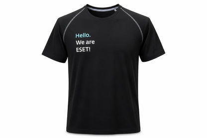 Front view of Stedman Men's Black Raglan T-Shirt, size L