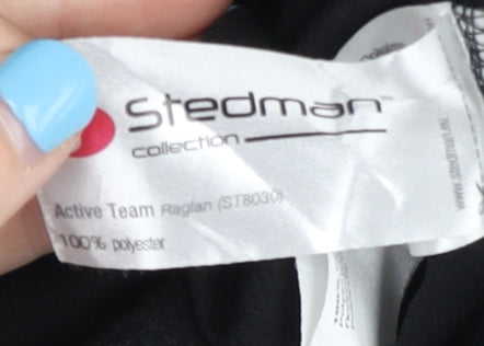 Stedman Men's Black Raglan T-Shirt, Size L