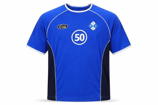 Front view of s.Cool Sports unisex xl blue cycling jersey