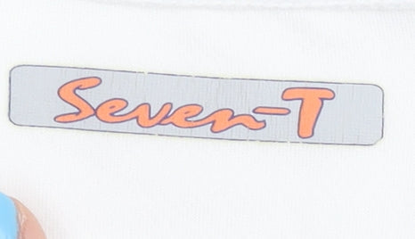 Seven-T Men's White Graphic Print T-Shirt M