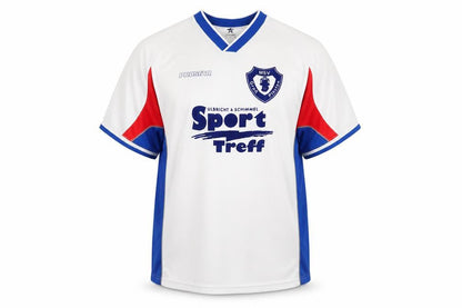 Front view of Prostar Men's White Jersey XL with Logo Accents