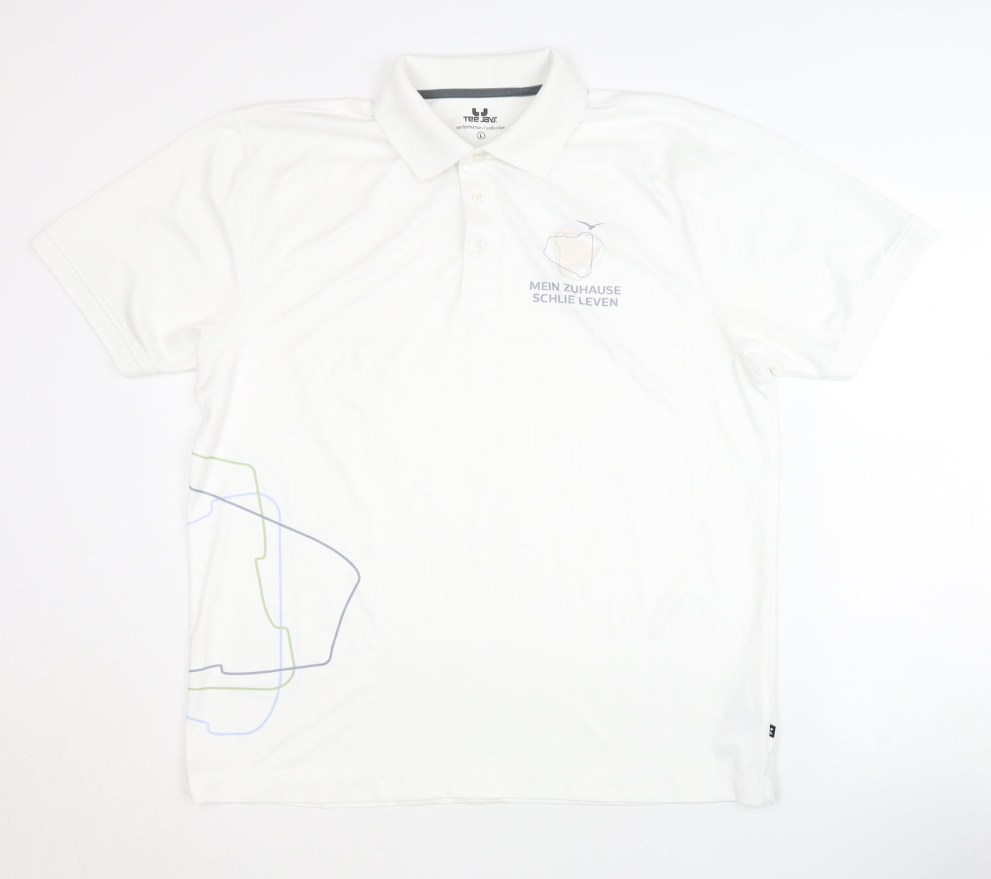 Tee Jays Men's White Polo Shirt L