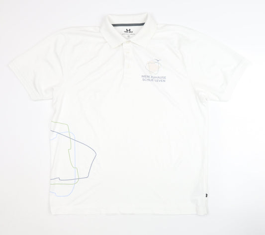 Tee Jays Men's White Polo Shirt L