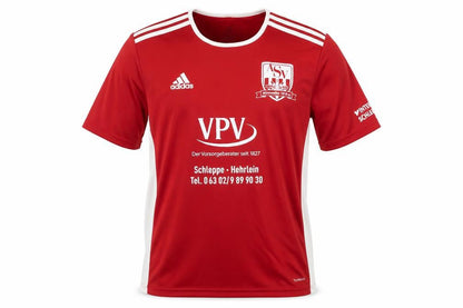Mens UK Size L adidas Red Football T-Shirt