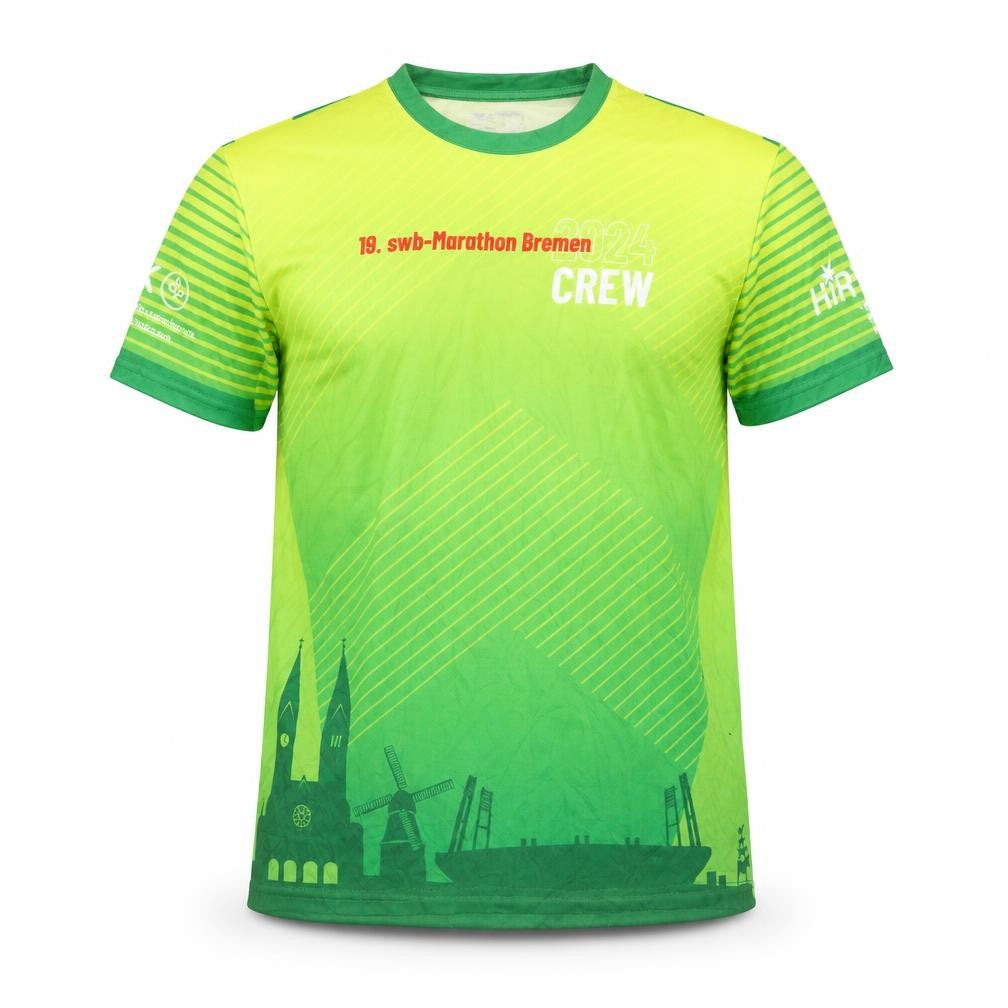 Front view of Pole Position Men's Green M Running T-Shirt Jersey