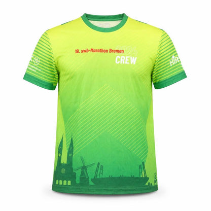 Front view of Pole Position Men's Green M Running T-Shirt Jersey