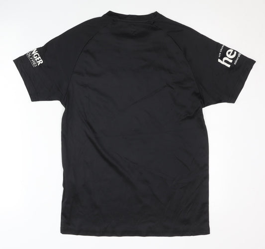 Erima Men's Black Graphic Print Jersey T-Shirt, Size S