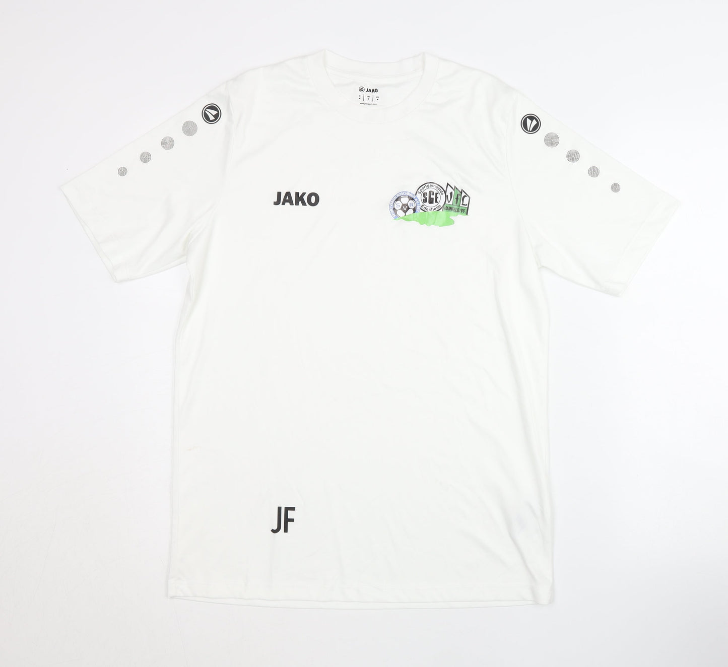 Jako Men's White S T-Shirt Logo Sports Activewear