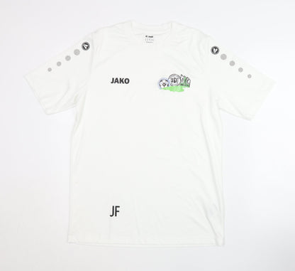 Jako Men's White S T-Shirt Logo Sports Activewear