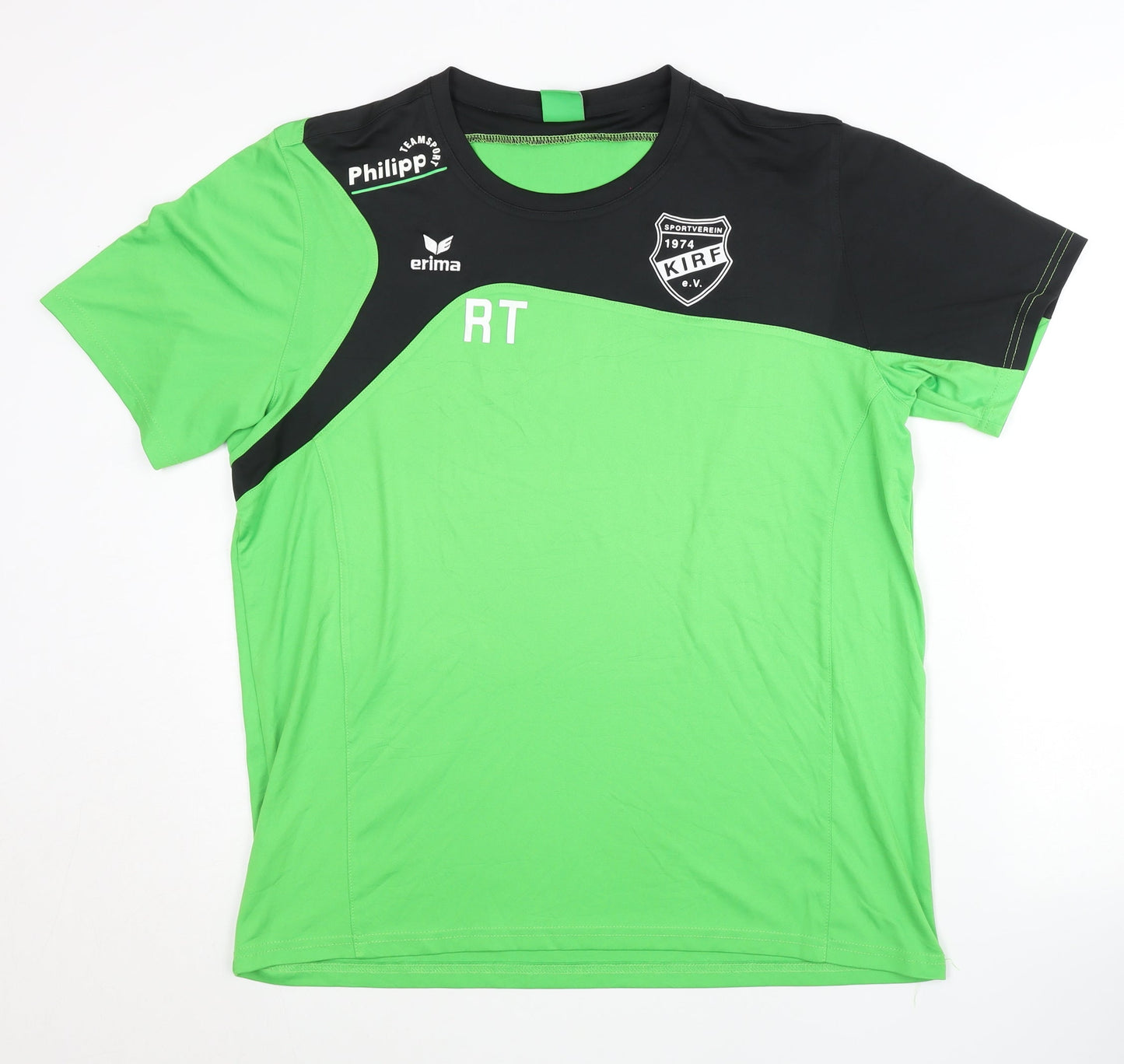 Erima Men's Green Black L Colourblock Jersey T-Shirt