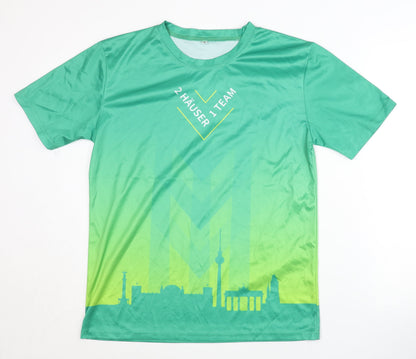 Berlin Unisex Green Graphic Print Jersey T-Shirt M