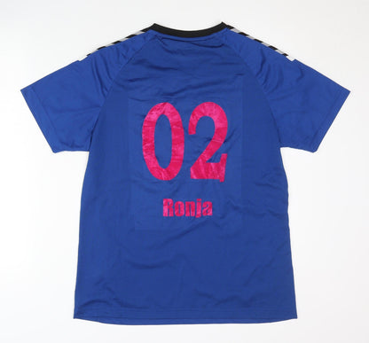 Mens UK Size XL Hummel Blue Football T-Shirt