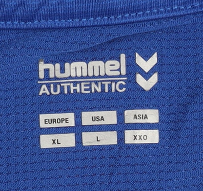 Mens UK Size XL Hummel Blue Football T-Shirt