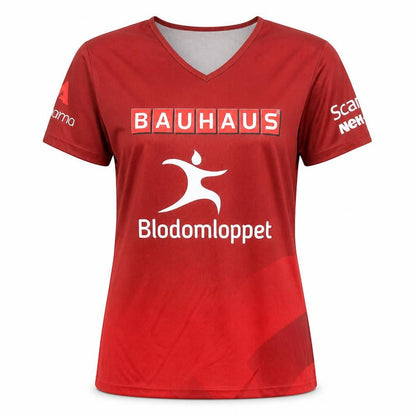 Front view of NEH.com Women's Red XL Running T-Shirt