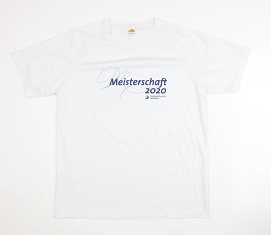Fruit of the Loom Men's White L T-Shirt Graphic Print
