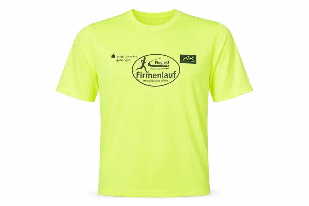 Front view of Oltees unisex green running t-shirt m