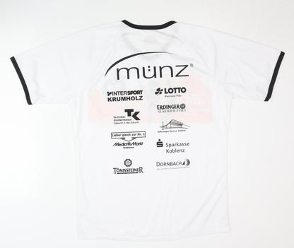 Münz Men's L White Running T-Shirt V-Neck Quick Dry
