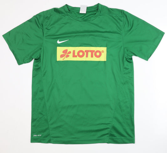 Nike Men's Green Athletic Jersey T-Shirt