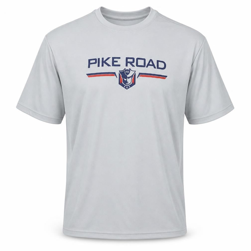 Front view of Sport-Tek Men's Grey Graphic XL T-Shirt