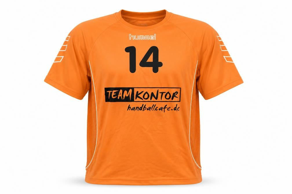 Mens UK Size L Hummel Orange Handball T-Shirt