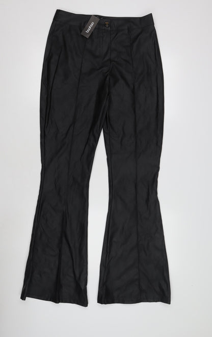 Womens UK Size 12 Boohoo Regular Fit  Black Trousers