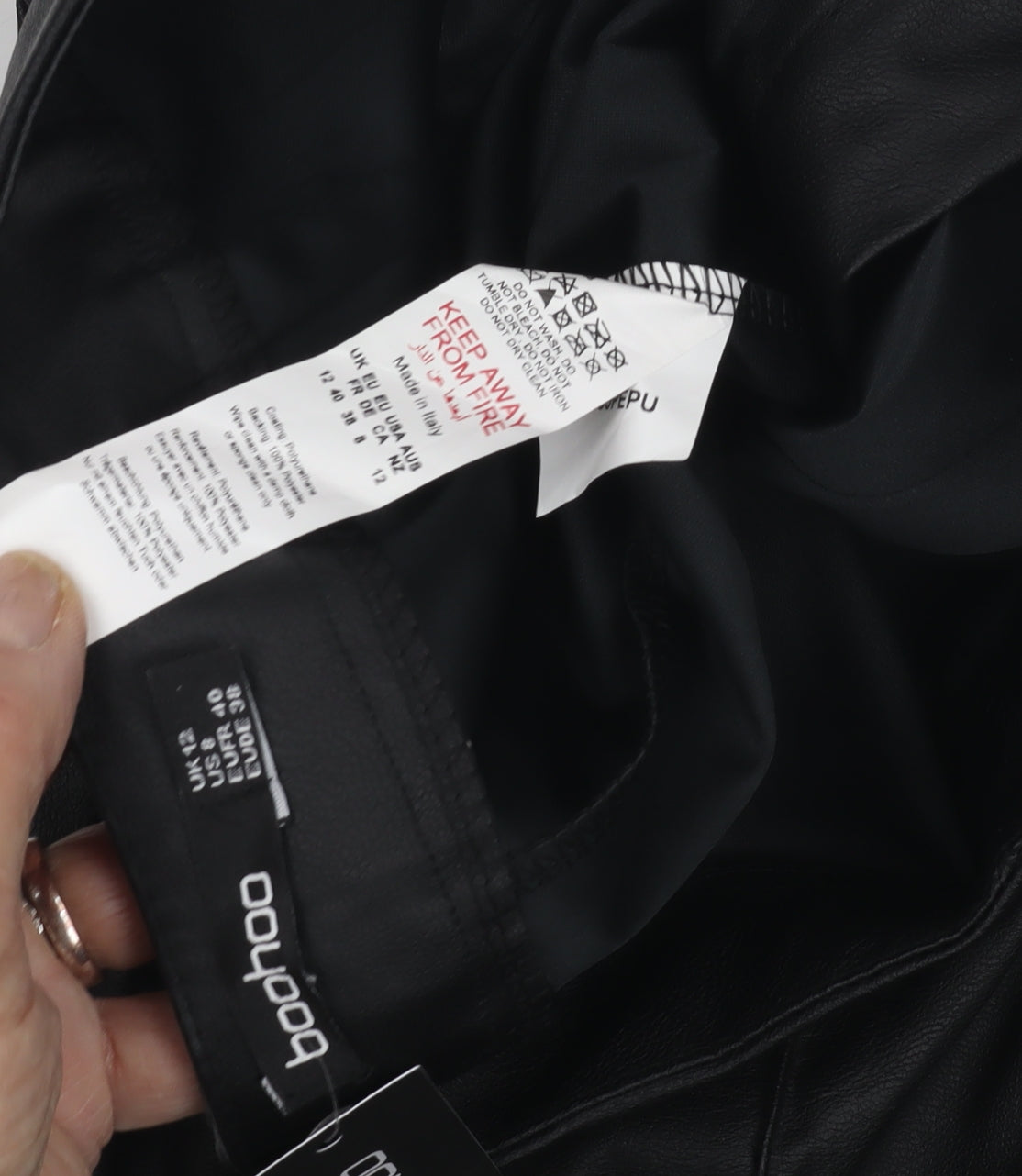 Womens UK Size 12 Boohoo Regular Fit  Black Trousers