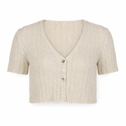 Womens UK Size S PRETTYLITTLETHING Beige Cardigan Jumper