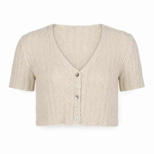 Womens UK Size S PRETTYLITTLETHING Beige Cardigan Jumper