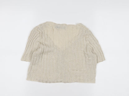 Womens UK Size S PRETTYLITTLETHING Beige Cardigan Jumper