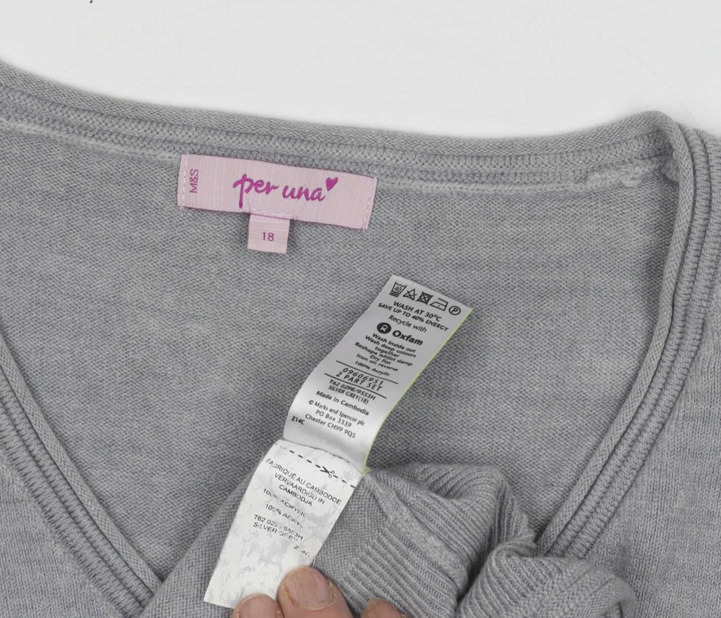 Womens UK Size 18 Marks and Spencer Silver Pullover Jumper
