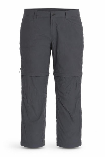 Front view of MEC Women's Grey Convertible Trousers -, size 18