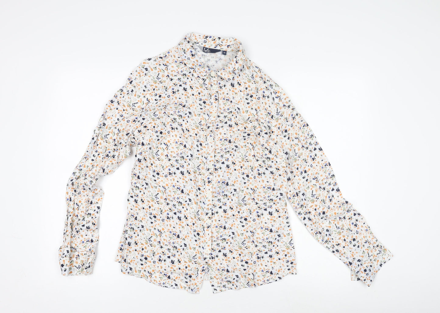 Womens UK Size 14 Isle Multicoloured Basic Blouse