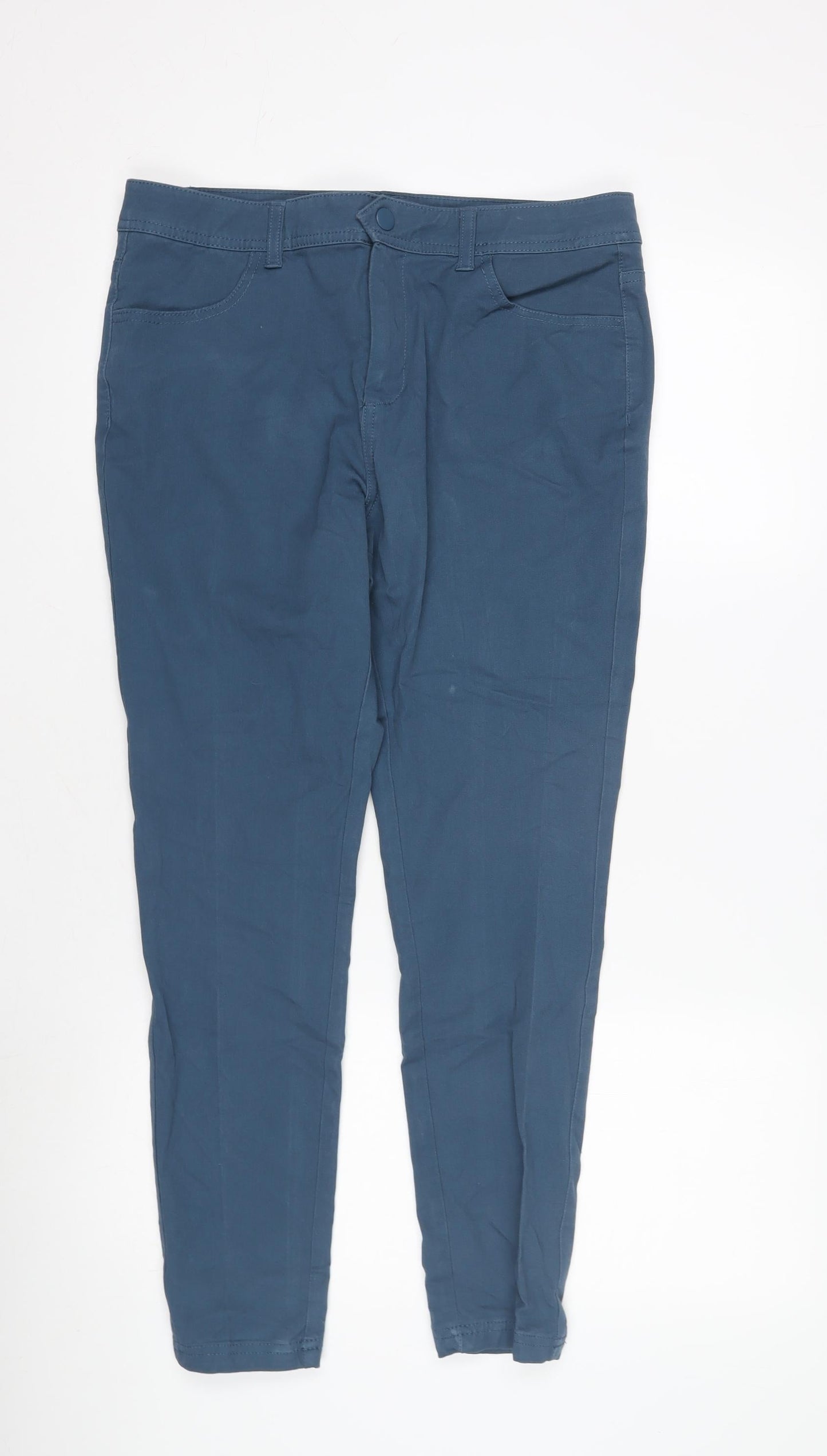 TU Women's Blue Straight Leg Trousers, Size 14