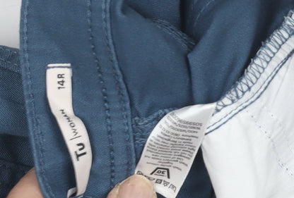 TU Women's Blue Straight Leg Trousers, Size 14