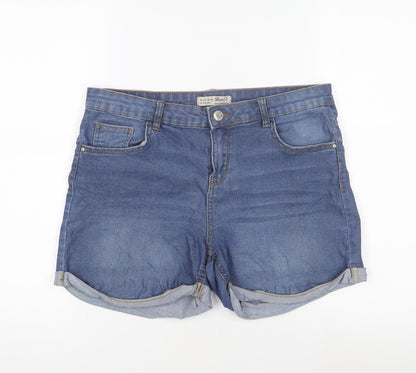Denim Co Women Blue Chino Shorts Size 14 Casual Denim