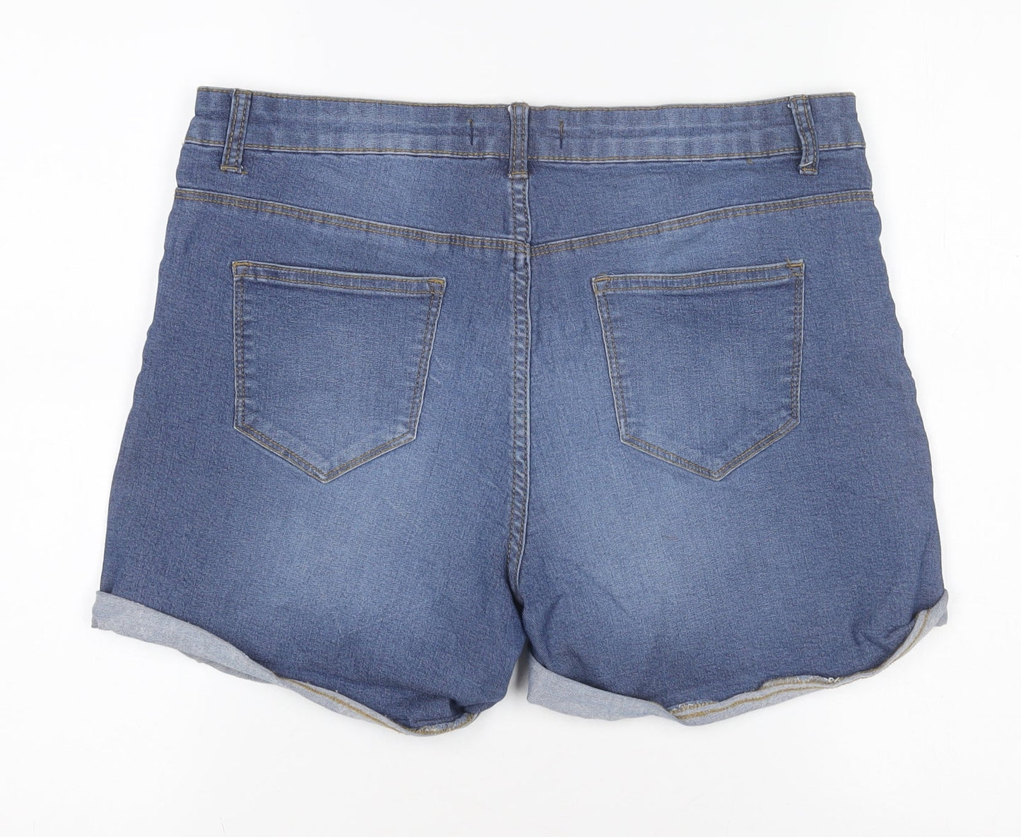Denim Co Women Blue Chino Shorts Size 14 Casual Denim