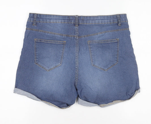 Denim Co Women Blue Chino Shorts Size 14 Casual Denim