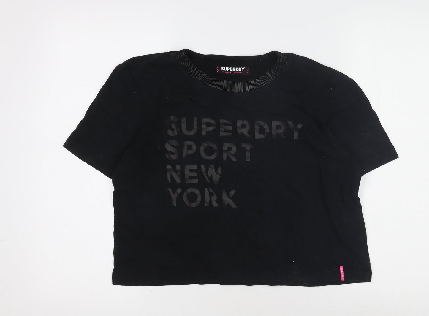 Womens UK Size M Superdry Black Basic T-Shirt