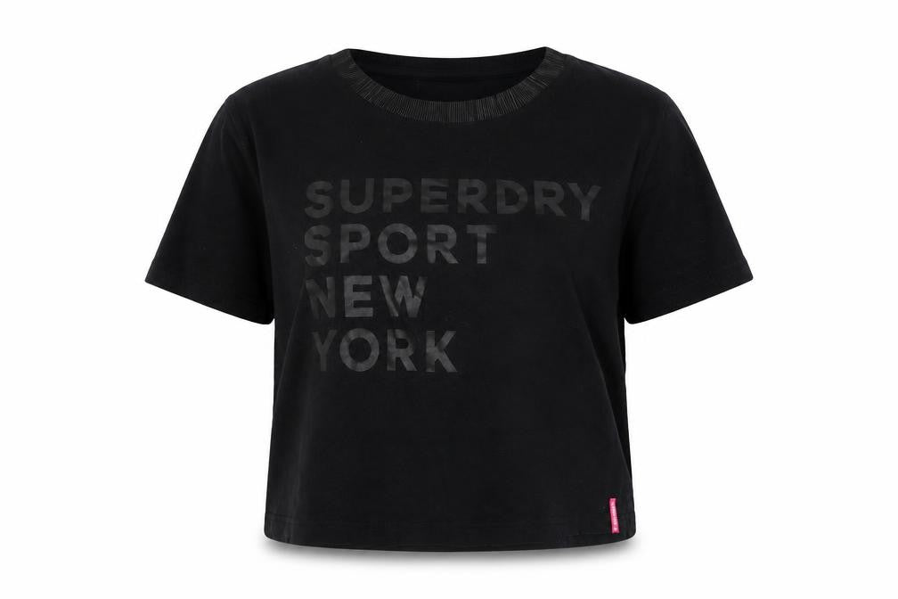 Womens UK Size M Superdry Black Basic T-Shirt
