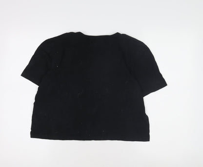 Womens UK Size M Superdry Black Basic T-Shirt