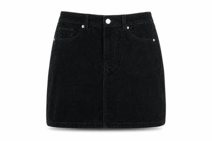 F&F Women's Black Corduroy Skirt Size 6 Casual